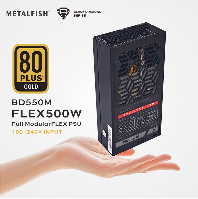 Flex Atx Power Supply 600W 1U - METALFISH Flex 500/600W 80PLUS GOLD مصدر