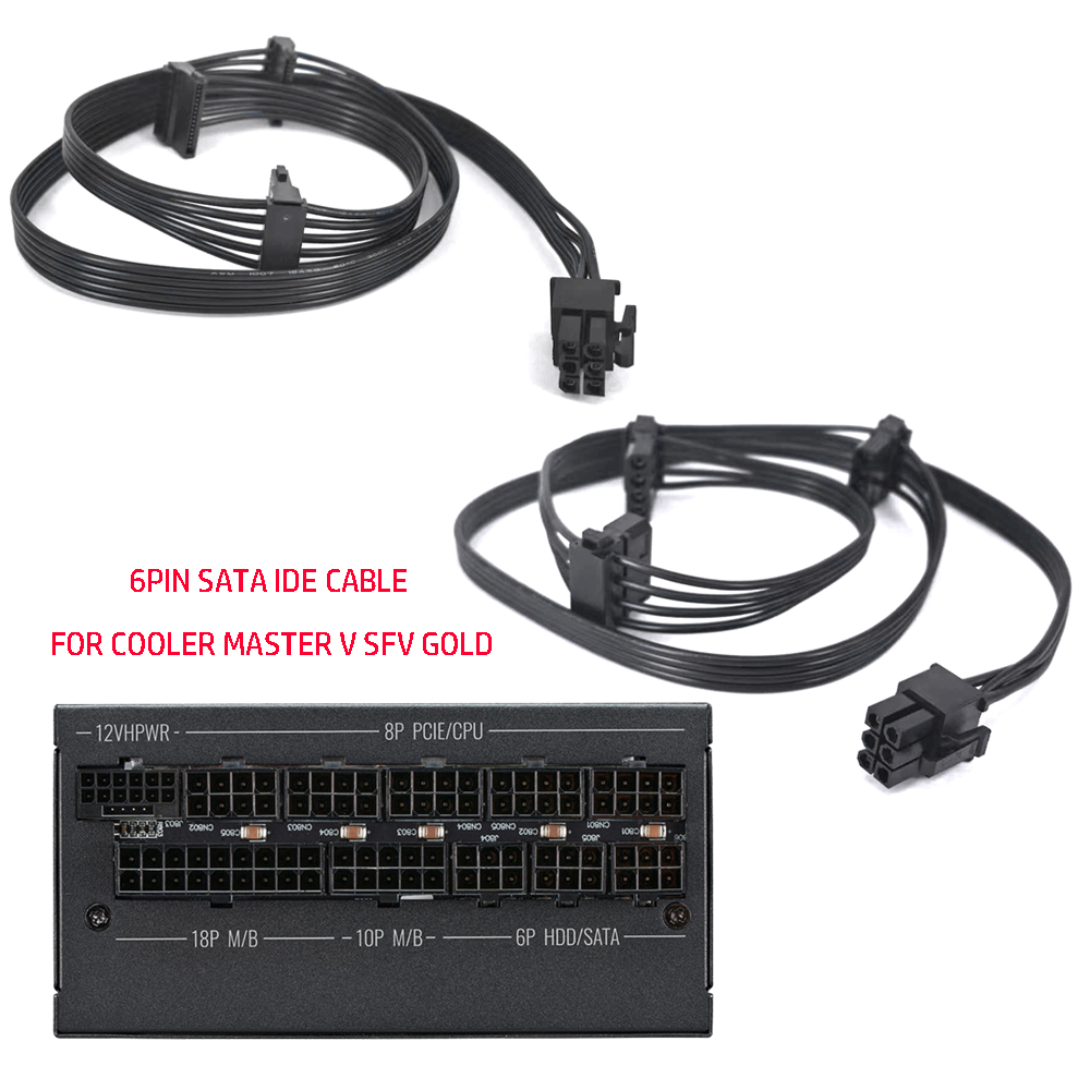 Sfx Modular Power Supply 850W Gold - 6PIN PCIE إلى 3 * كابل