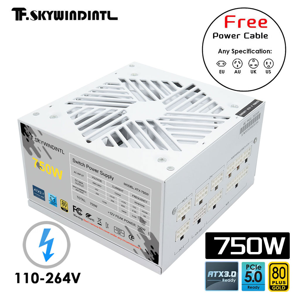 1000W White Modular Power Supply - أبيض 750 واط 850 واط 1000