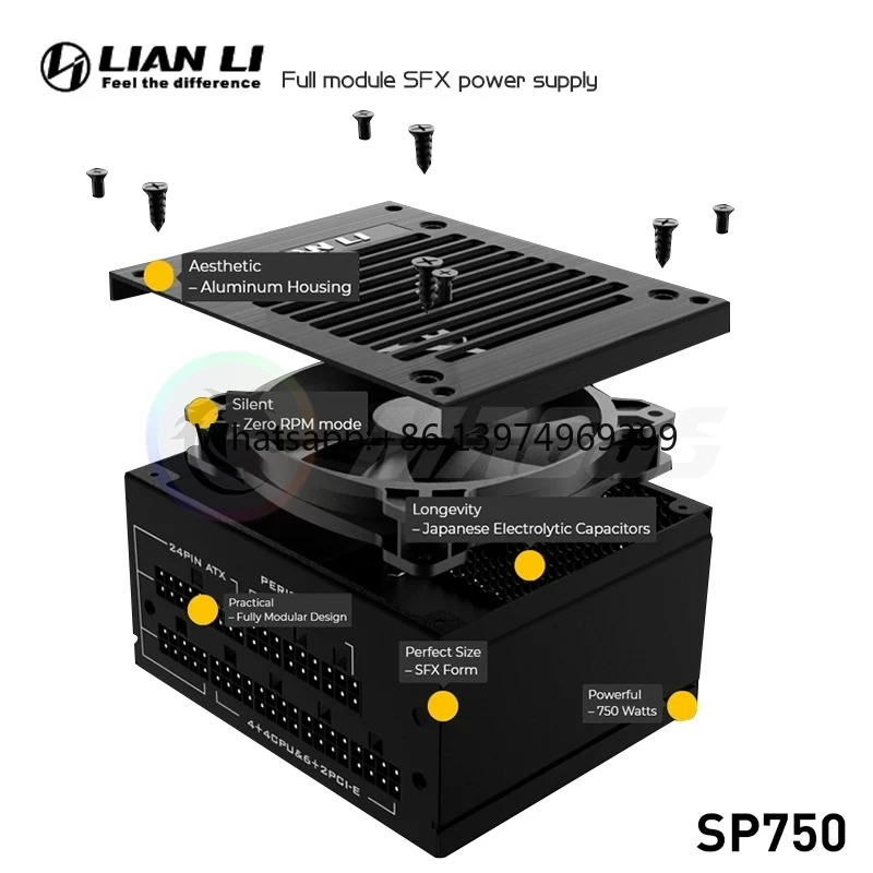 مزود طاقة LIAN LI بقدرة 750 وا - مراجعة 750W Sfx Fully Modular Power Supply وسعره